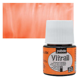 Pebeo Vitrail Paint - Salmon, 45 ml bottle and swatch