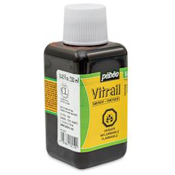Pebeo Vitrail Paint - Yellow, 250 ml bottle side view 