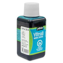 Pebeo Vitrail Paint - Turquoise, 250 ml bottle side view