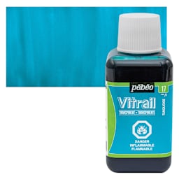 Pebeo Vitrail Paint - Turquoise, 250 ml bottle and swatch