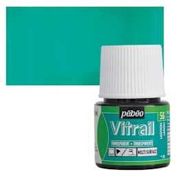 Pebeo Vitrail Paint - Lagoon, 45 ml bottle and swatch