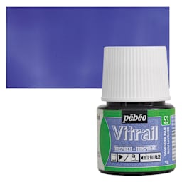 Pebeo Vitrail Paint - Lavender Blue, 45 ml bottle and swatch