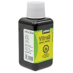 Pebeo Vitrail Paint - Green Gold, 250 ml bottle side view