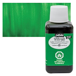 Pebeo Vitrail Paint - Chartreuse, 250 ml bottle and swatch