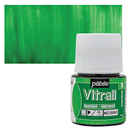 Pebeo Vitrail Paint - Chartreuse, 45 ml bottle and swatch