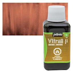 Pebeo Vitrail Paint - Brown, 250 ml bottle and swatch