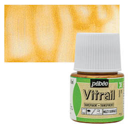 Pebeo Vitrail Paint - Gold, 45 ml bottle and swatch