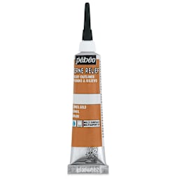 Pebeo Vitrail Paint Outliner - Vermilion Gold Outliner, 20 ml tube