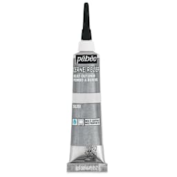 Pebeo Vitrail Paint Outliner - Silver Outliner, 20 ml tube
