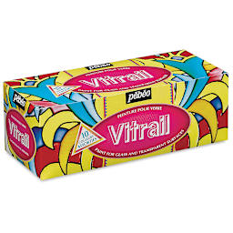 Pebeo Vitrail Paint Set - Assorted Colors, Set of 10, 45 ml bottles front of package