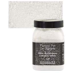 Sennelier Dry Pigment - Lithopone White, 180 g jar and swatch