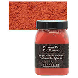Sennelier Dry Pigment - Cadmium Red Light Hue, 90 g jar and swatch