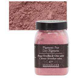 Sennelier Dry Pigment - Chinese Vermilion Hue, 100 g jar and swatch