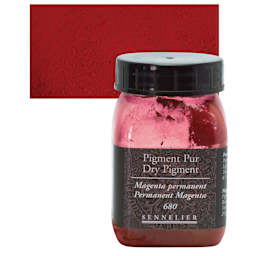 Sennelier Dry Pigment - Permanent Magenta, 20 g jar and swatch