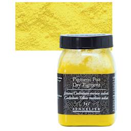 Sennelier Dry Pigment - Cadmium Yellow Medium Hue, 80 g jar and swatch