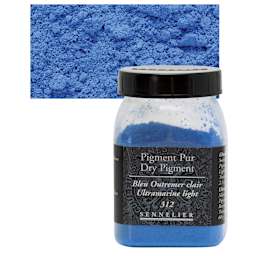 Sennelier Dry Pigment - Ultramarine Blue Light, 60 g jar and swatch