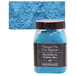 Sennelier Dry Pigment - Primary Blue, 100 g jar and swatch
