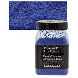 Sennelier Dry Pigment - Ultramarine Violet, 100 g jar and swatch
