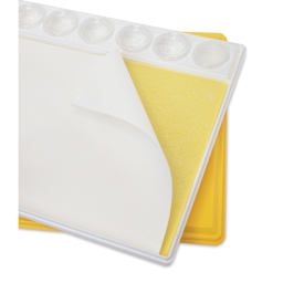 Masterson Painter's Pal Palette, corner of palette paper lifted to show sponge