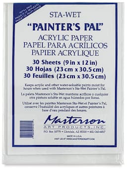Masterson Sta-Wet Painter's Pal Palette - Acrylic Film, Pkg of 30