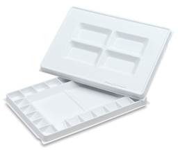 The Robert E. Wood Palette - open showing both sides with different well configurations