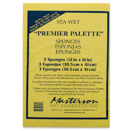 Masterson Sta-Wet Premier Palette Sponges - 12" x 16", Pkg of 3 - front of packaging