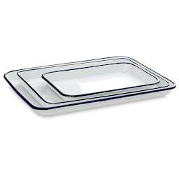 Richeson Butcher Tray Palettes - 3 Porcelain enameled trays stacked