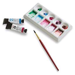 Richeson Rectangular Porcelain Palette (shown with paint and brush, not included)