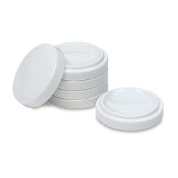 Richeson Nesting Porcelain Palette Set - Large x 5/8'' x 4'', With 1 Lid, Set of 5