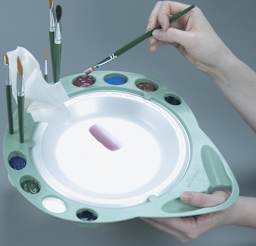 One Stroke Palette Uses 9" Disposable Picnic Plate - Peggable