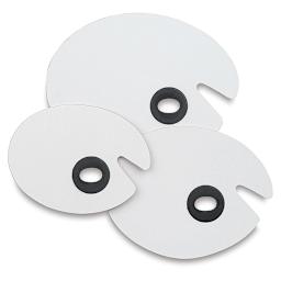 Richeson White Melamine Palettes - 3 Oval Palettes shown together