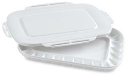 Mijello Artelier Peel-off Palette - Angled view of empty palette next to airtight palette lid