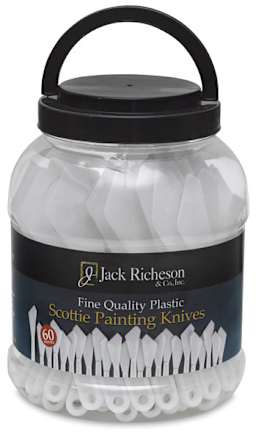 Richeson Plastic Painting Knives- Canister of 60, Large Painting Knife