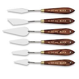 Blick Palette Knives by RGM-Traditional Knives, Set of 6. Knives stacked out of package.