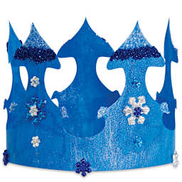Hygloss Paper Crowns - Blue painted and decorated Crown
