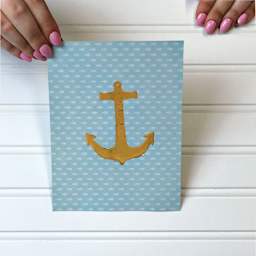 iCraft Deco Foil Hot Melt Adhesive Sheets - finished anchor decal card cover example