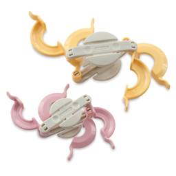 Clover Pom Pom Maker - 2 small Pom Pom Makers shown in pieces