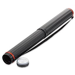 Chartpak Rapidesign Telescoping Tube - shown open and expanded to maximum length with cap adjacent