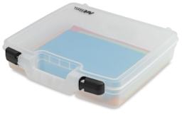 ArtBin Quick-View Carrying Case - Top view of closed case with files, showing translucency
