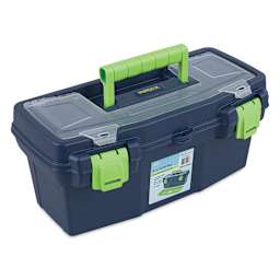 Artist Select Plastic Box - Blue/Green Trim, 16"L x 8"H x 7.25"W, at an angle