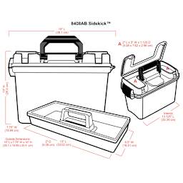 ArtBin Sidekick Storage Bin (illustration of box and tray with corresponding dimensions)
