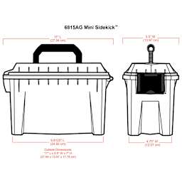 ArtBin Sidekick Mini Storage Bin (illustration with corresponding dimensions)