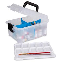 ArtBin Sidekick Cube with Paint Palette Tray (lid open with palette removed)
