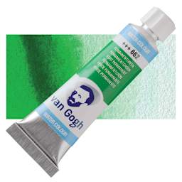 Van Gogh Watercolor - Permanent Green, 10 ml tube and swatch