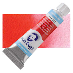 Van Gogh Watercolor - Permanent Red Deep, 10 ml tube and swatch