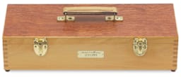 Jullian Painting Boxes - Front view of closed box showing brass hardware and handle

