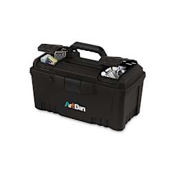 ArtBin Twin Top Storage Box - Box closed, small top compartments open, showing paints (not included)