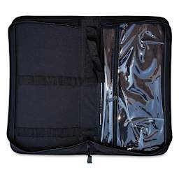 Silver Brush Travel Case - 15" × 8" × 2", Black, For Long Handle, open