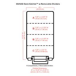 ArtBin Super Satchel Semi-Satchel - illustration with corresponding dimensions
