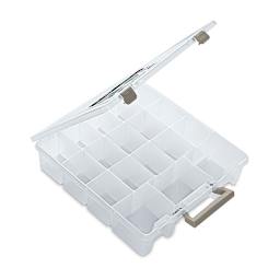ArtBin White Super Satchel with Dividers - Shown open to show inside compartments